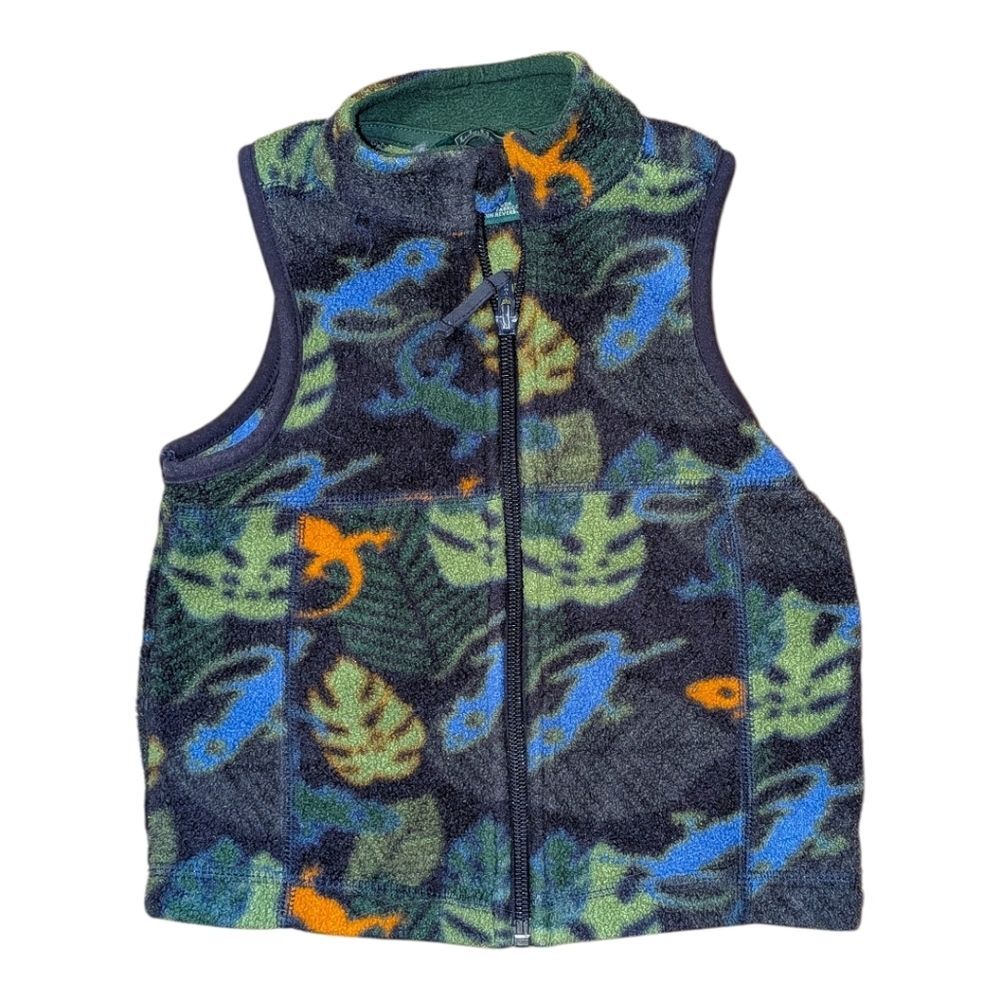 Vintage 90s L.L.Bean Kids Fleece Vest Salamander 12-18M Outdoor Gorpcore Hiking